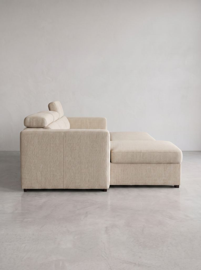 Beige Fabric Evo Sleeper Chaise Lounge