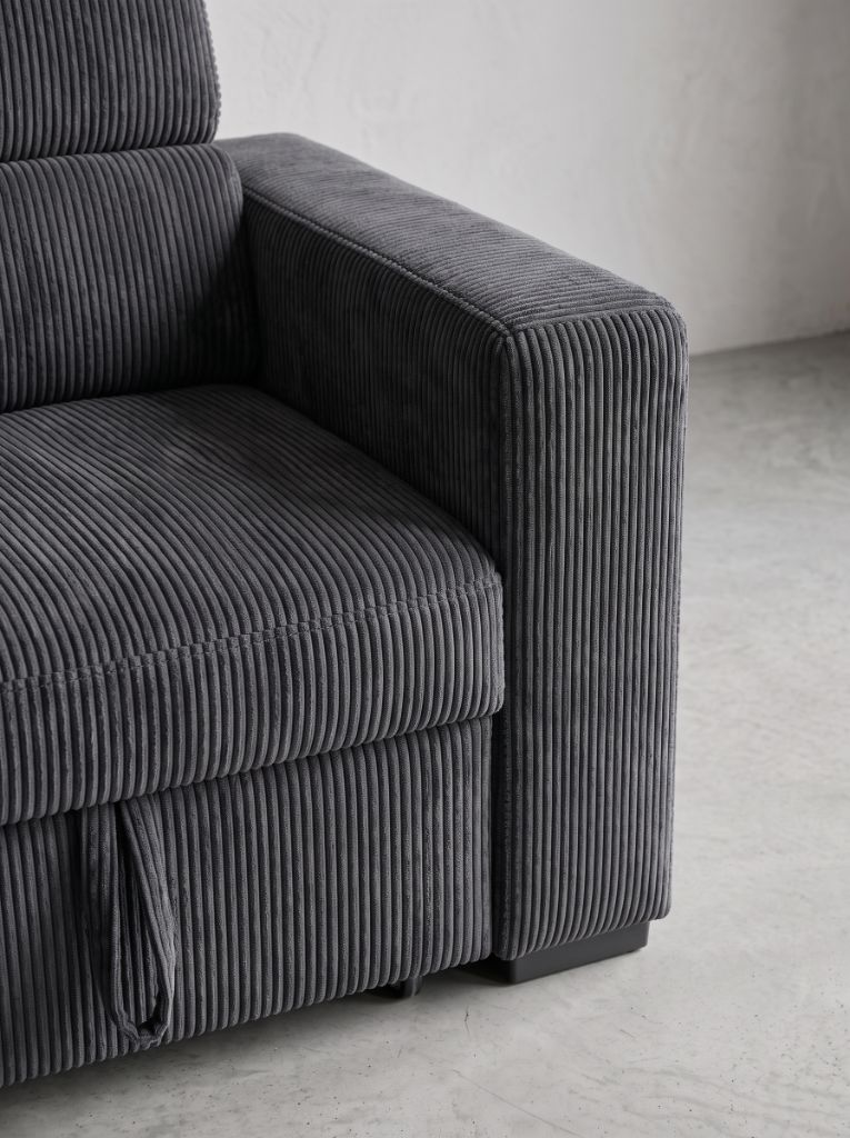 Charcoal Corduroy Evo Sleeper Chaise Lounge