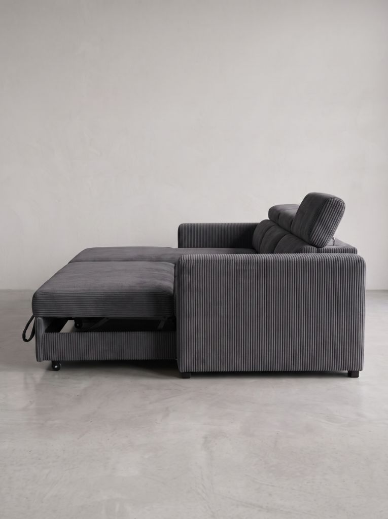 Charcoal Corduroy Evo Sleeper Chaise Lounge