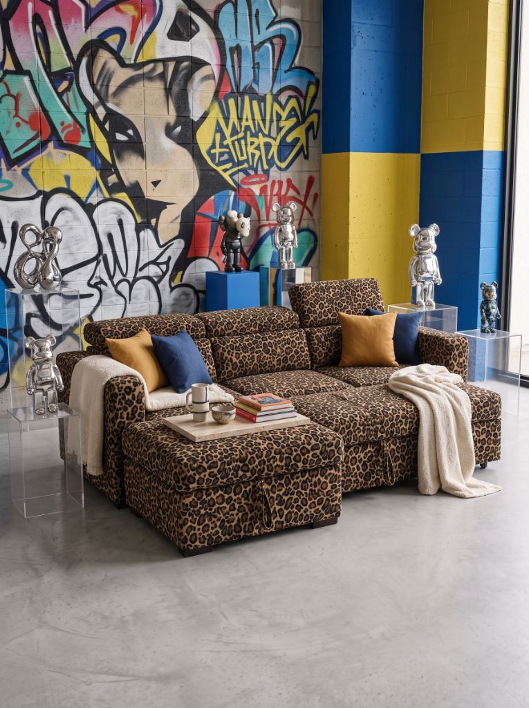 Leopard Print Evo Sleeper Chaise Lounge