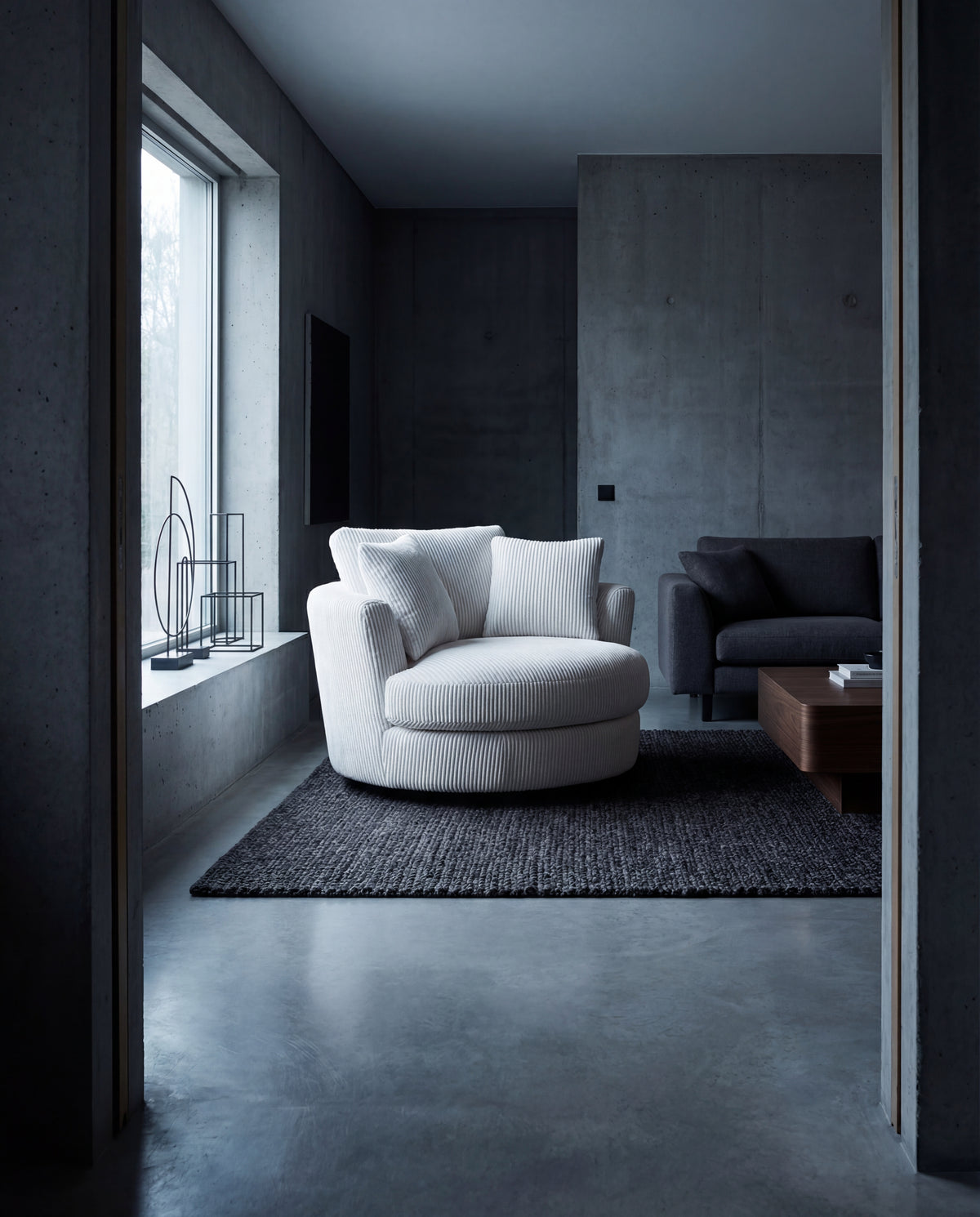 Cuddle Swivel Chair - White - View 1 | Vibe Sofas Australia