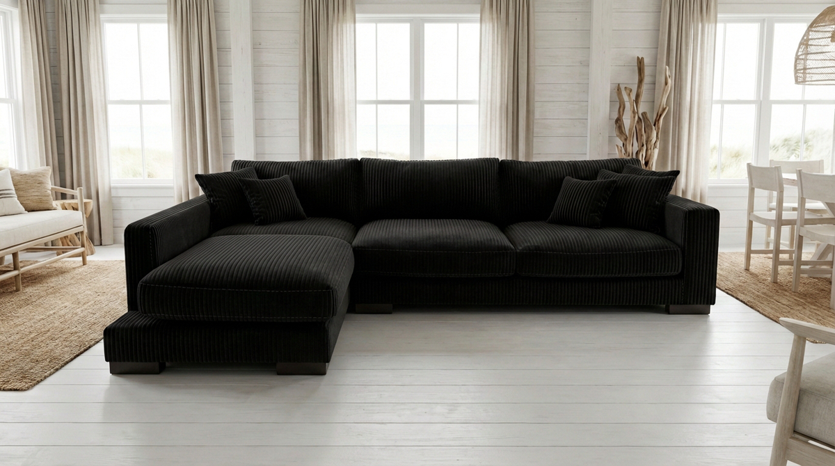 Bagira Black Corduroy Cloud Chaise Lounge