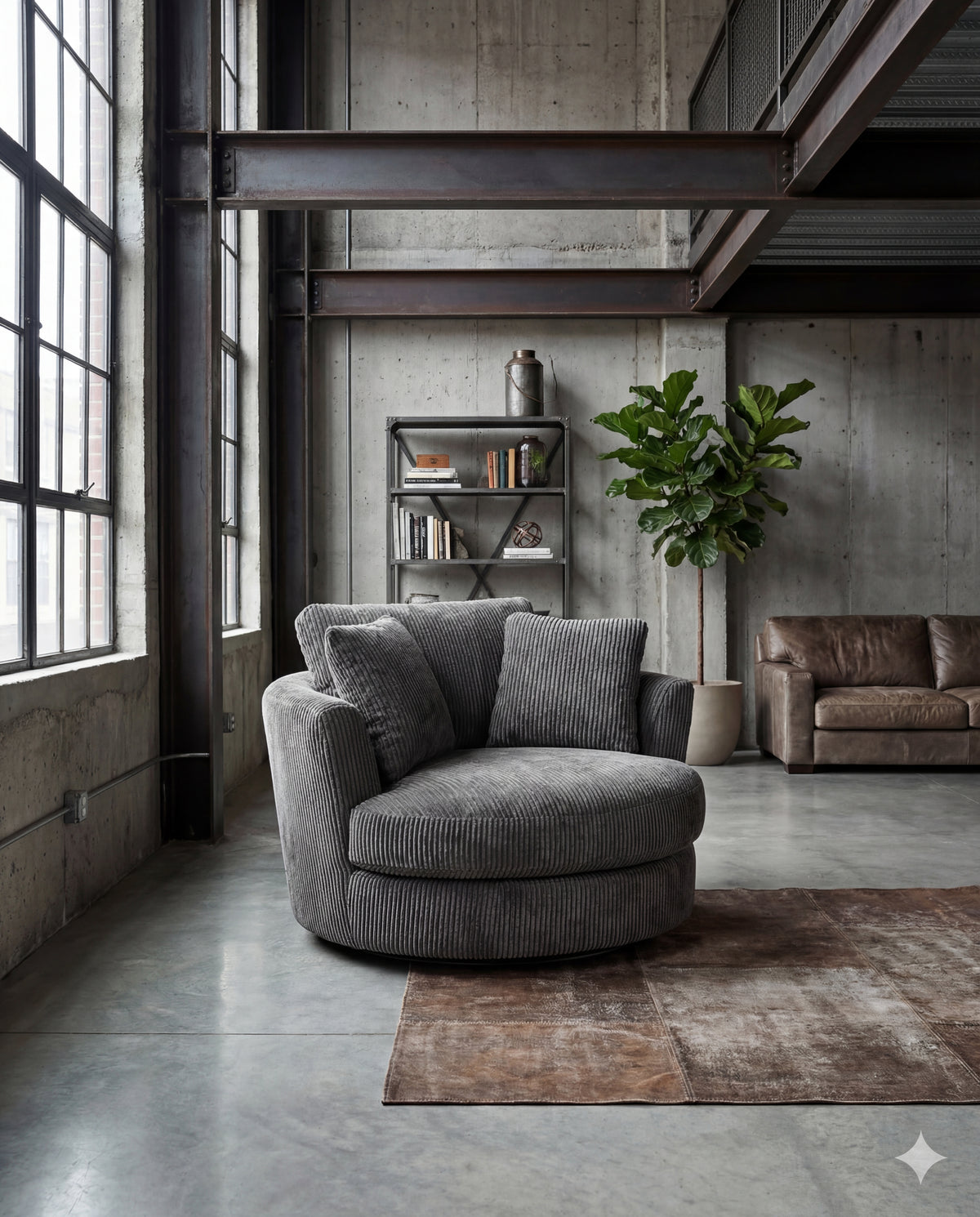 Cuddle Swivel Chair - Grey - View 16 | Vibe Sofas Australia