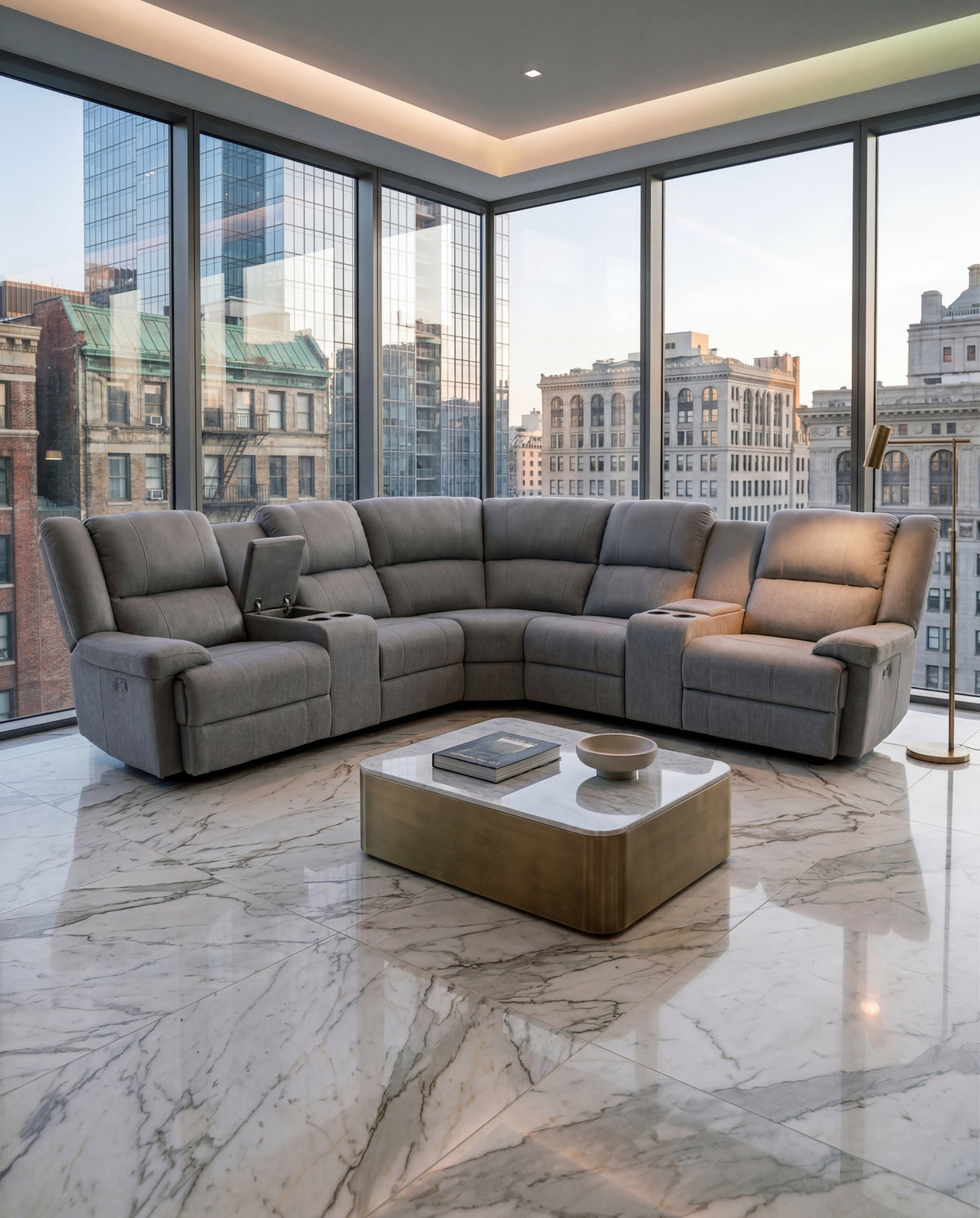 Peru Electric Recliner Corner Lounge