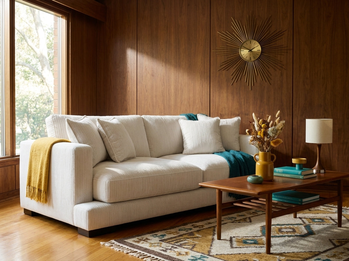 Cloud Sofa White Corduroy — Detail View 3 | Corduroy | Vibe Sofas Australia