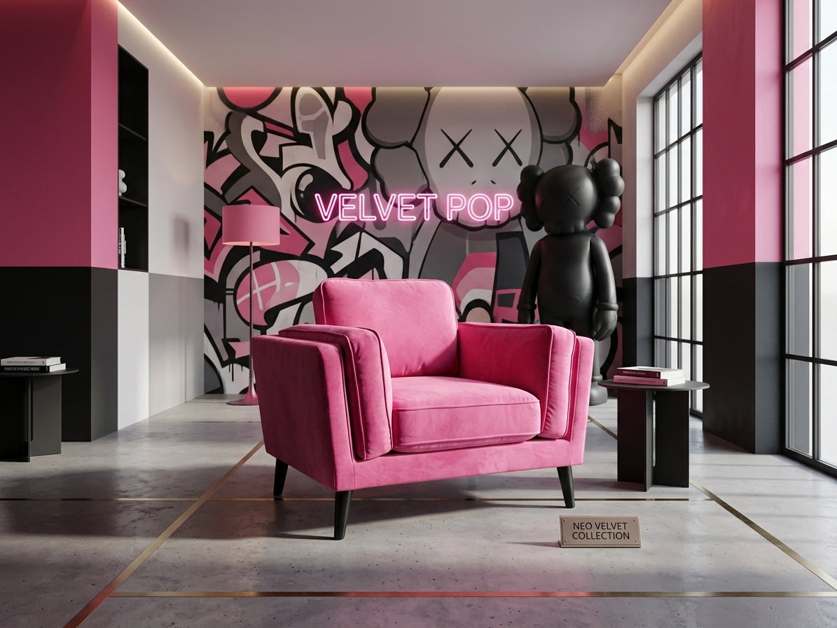 Monroe Barbie Pink Armchair - View 2 | Vibe Sofas Australia