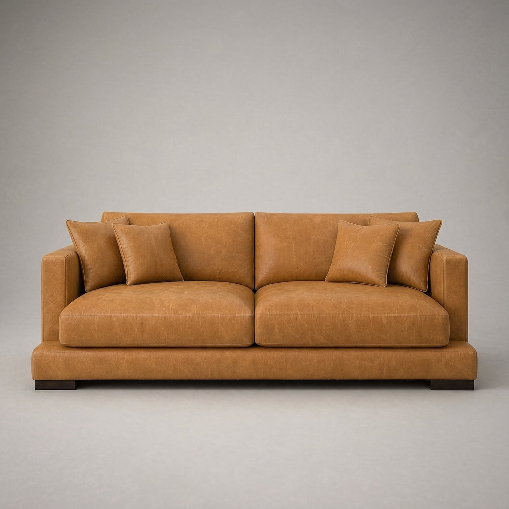 Cloud Sofa Tan Leather