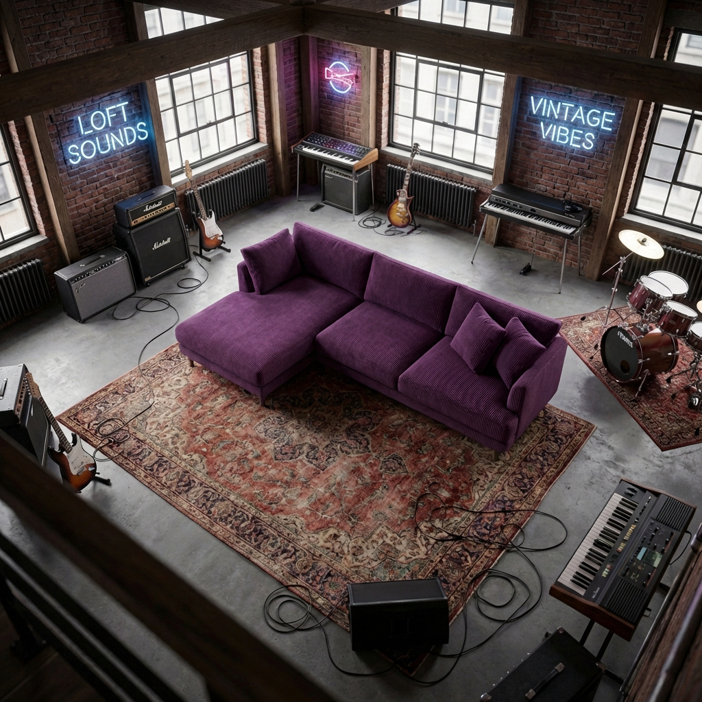 Meadow Chaise Lounge - Purple Haze Corduroy