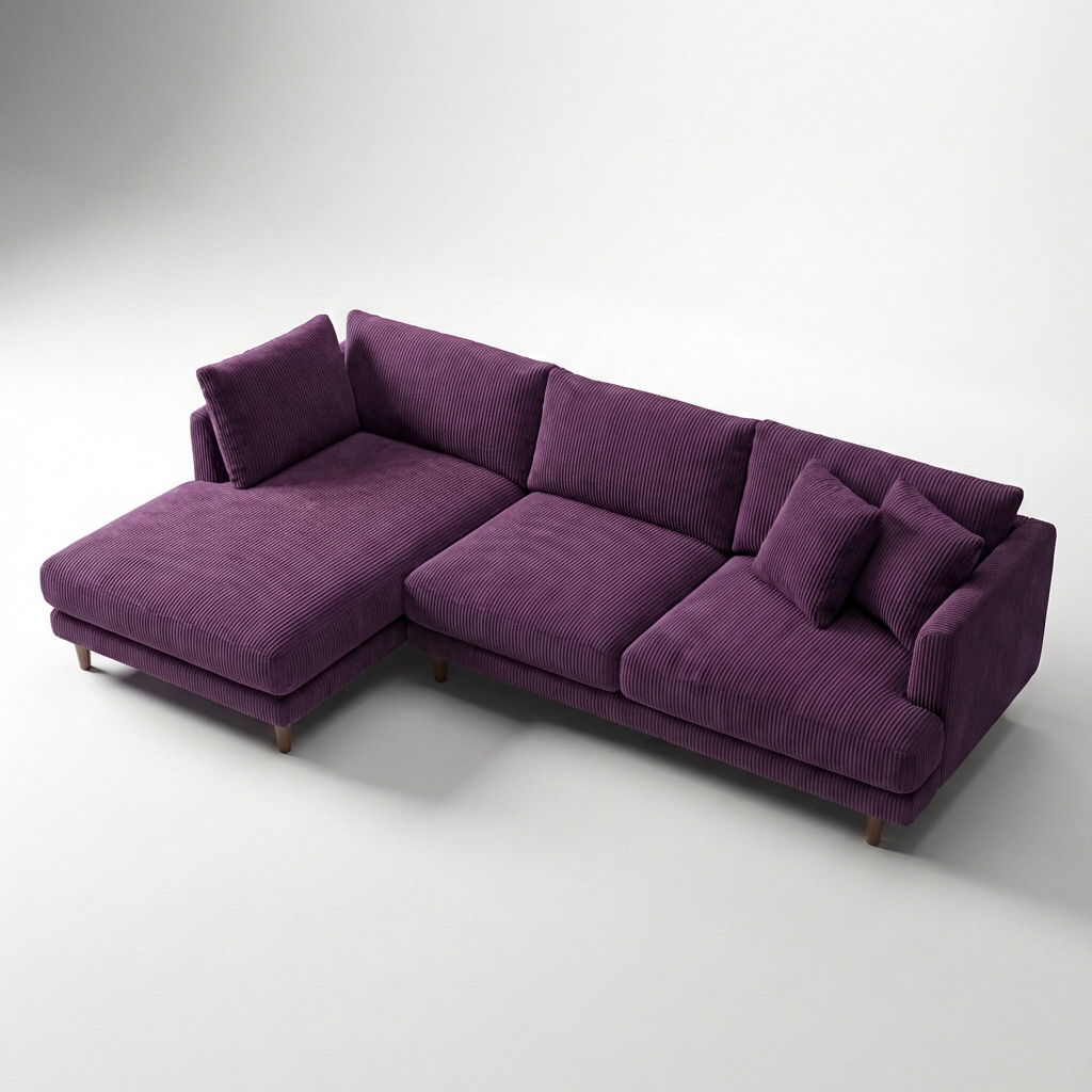 Meadow Chaise Lounge - Purple Haze Corduroy