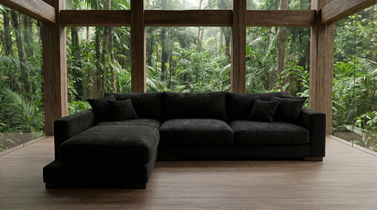 Bagira Black Corduroy Cloud Chaise Lounge