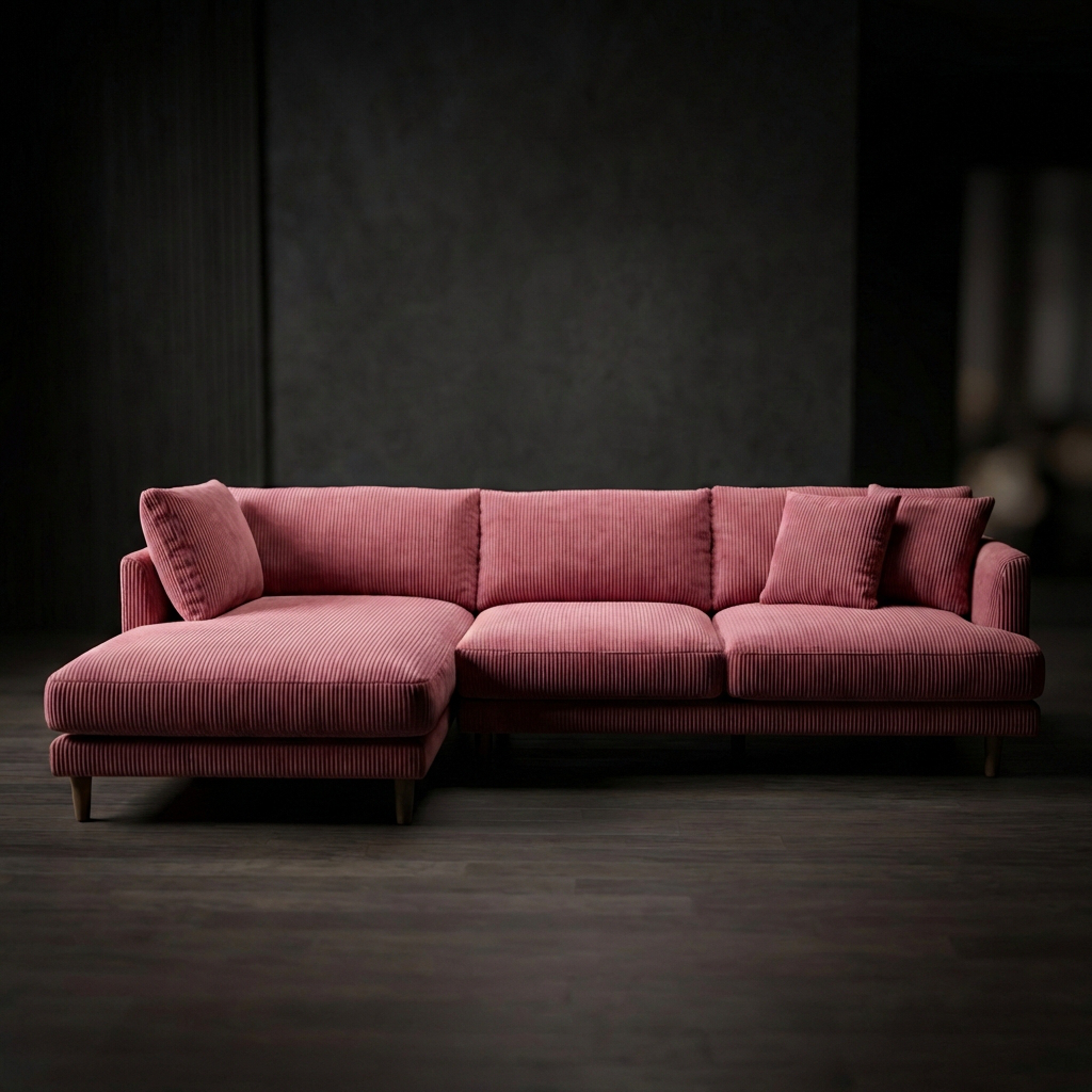 Meadow Chaise Lounge - Rose Pink Corduroy