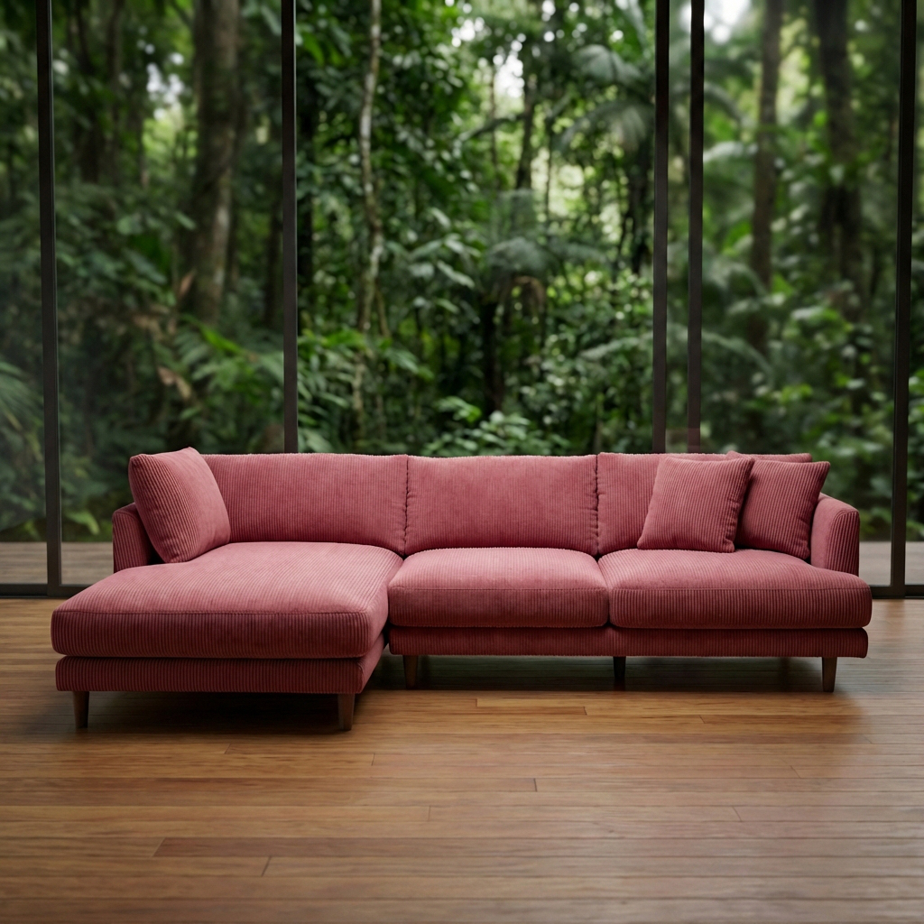 Meadow Chaise Lounge - Rose Pink Corduroy