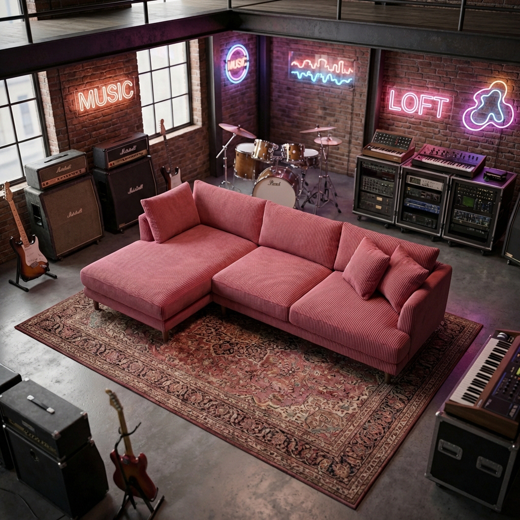 Meadow Chaise Lounge - Rose Pink Corduroy