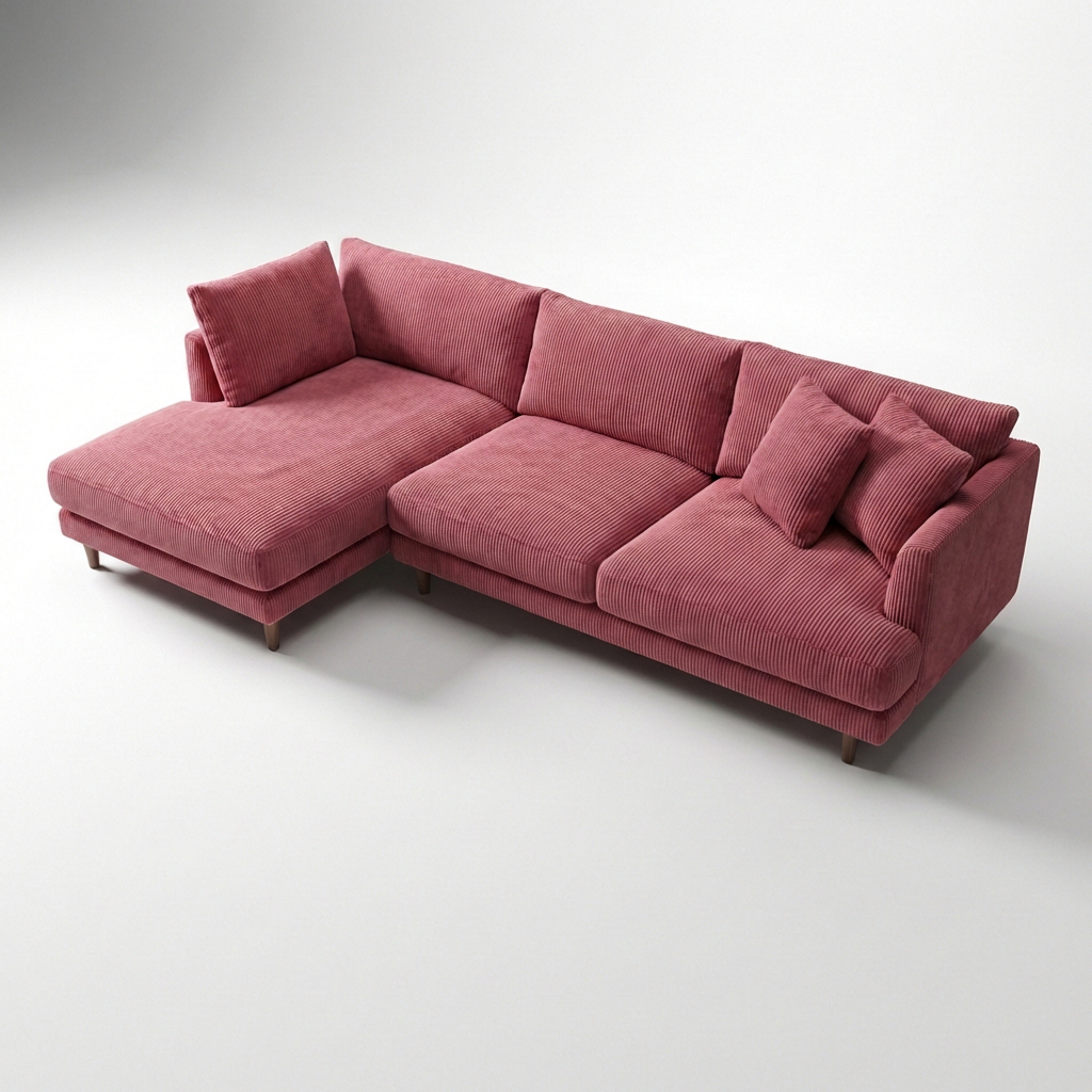 Meadow Chaise Lounge - Rose Pink Corduroy