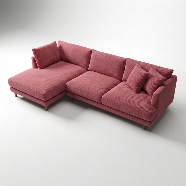 Meadow Chaise Lounge - Rose Pink Corduroy