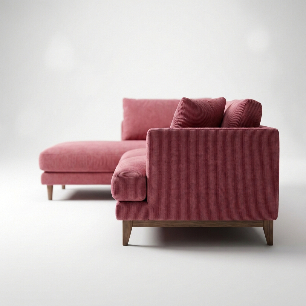 Meadow Chaise Lounge - Rose Pink Corduroy