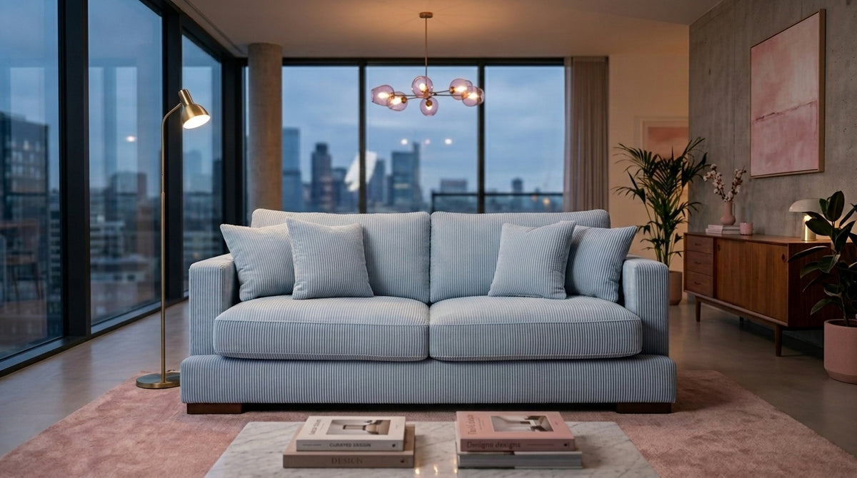 Cloud 2 Seater Baby Blue Corduroy — Lifestyle