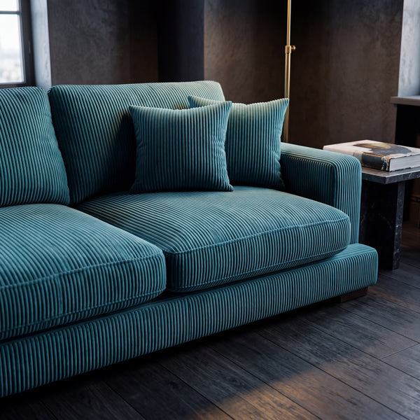 City Chaise Lounge Aqua Corduroy