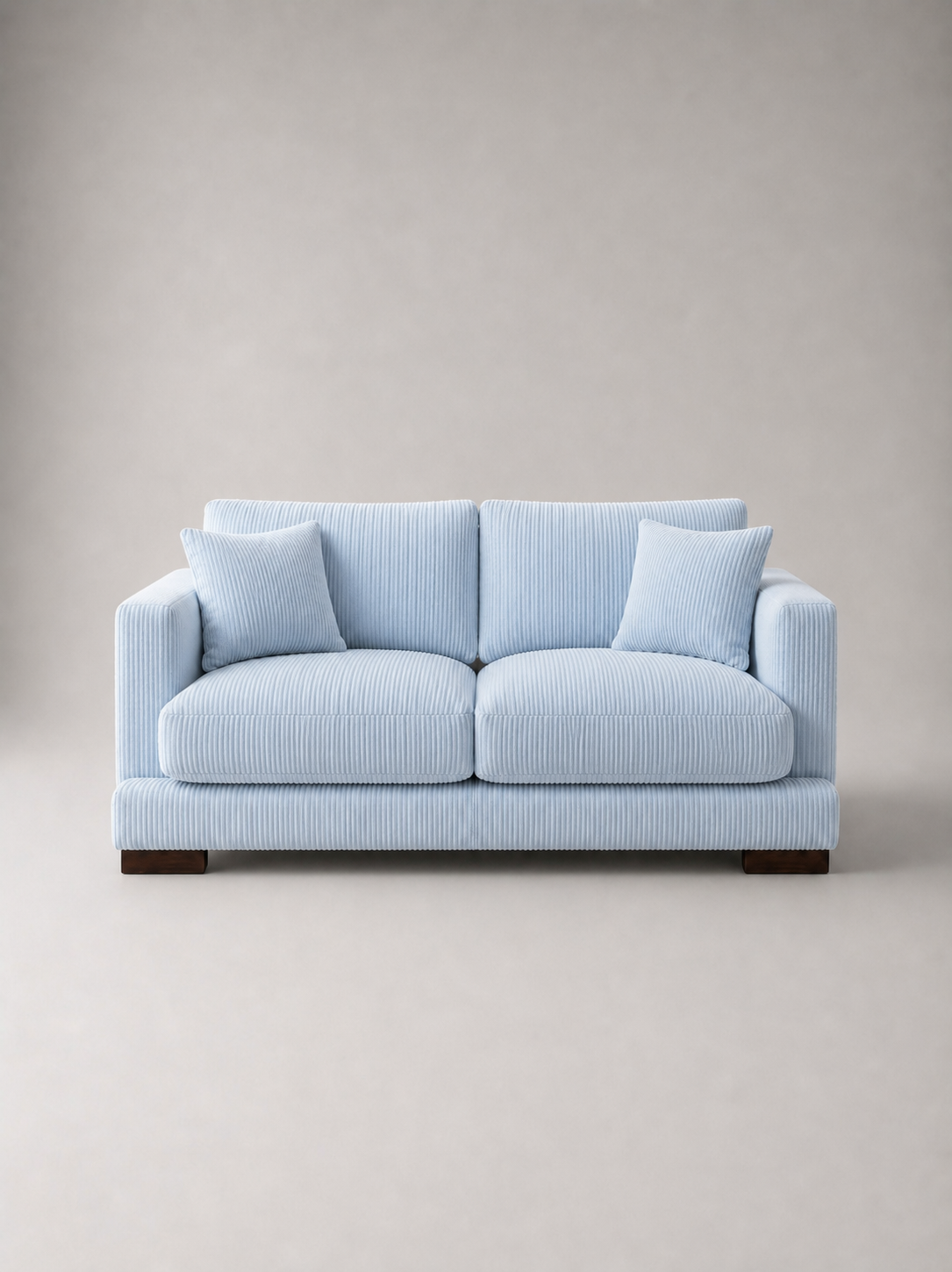 Cloud 2 Seater Sofa in Baby Blue Corduroy