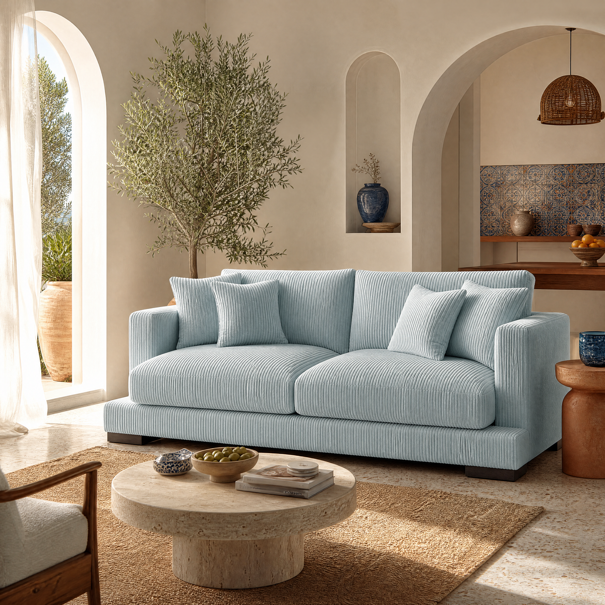 Cloud Sofa Baby Blue Corduroy - Lifestyle