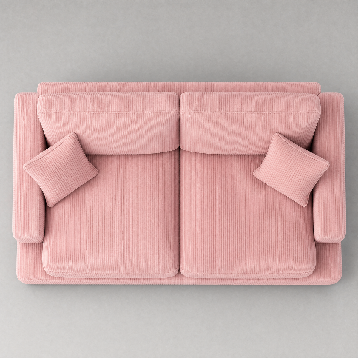 Cloud 2 Seater Baby Pink Corduroy - Birds Eye View