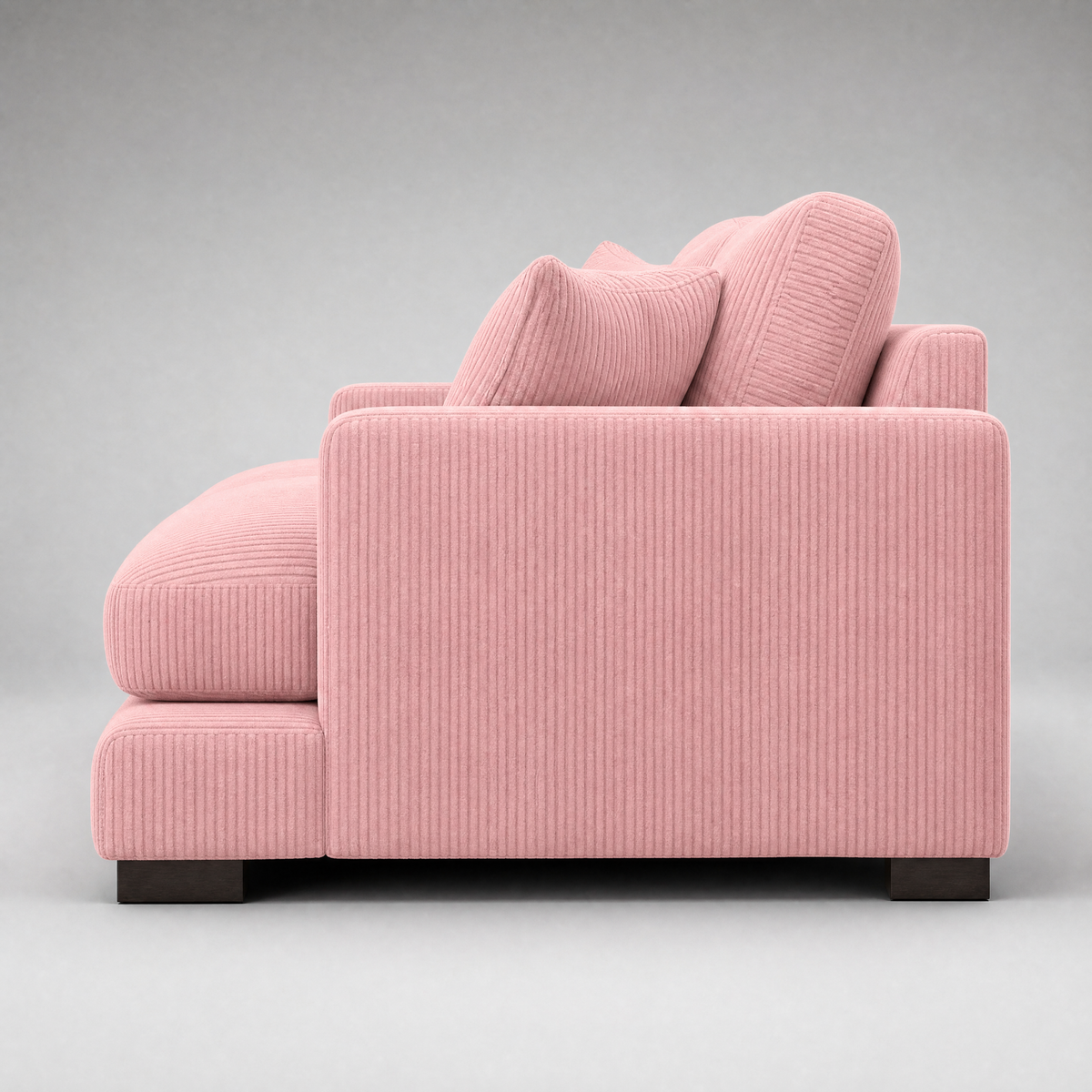 Cloud 2 Seater Baby Pink Corduroy - Side Profile View