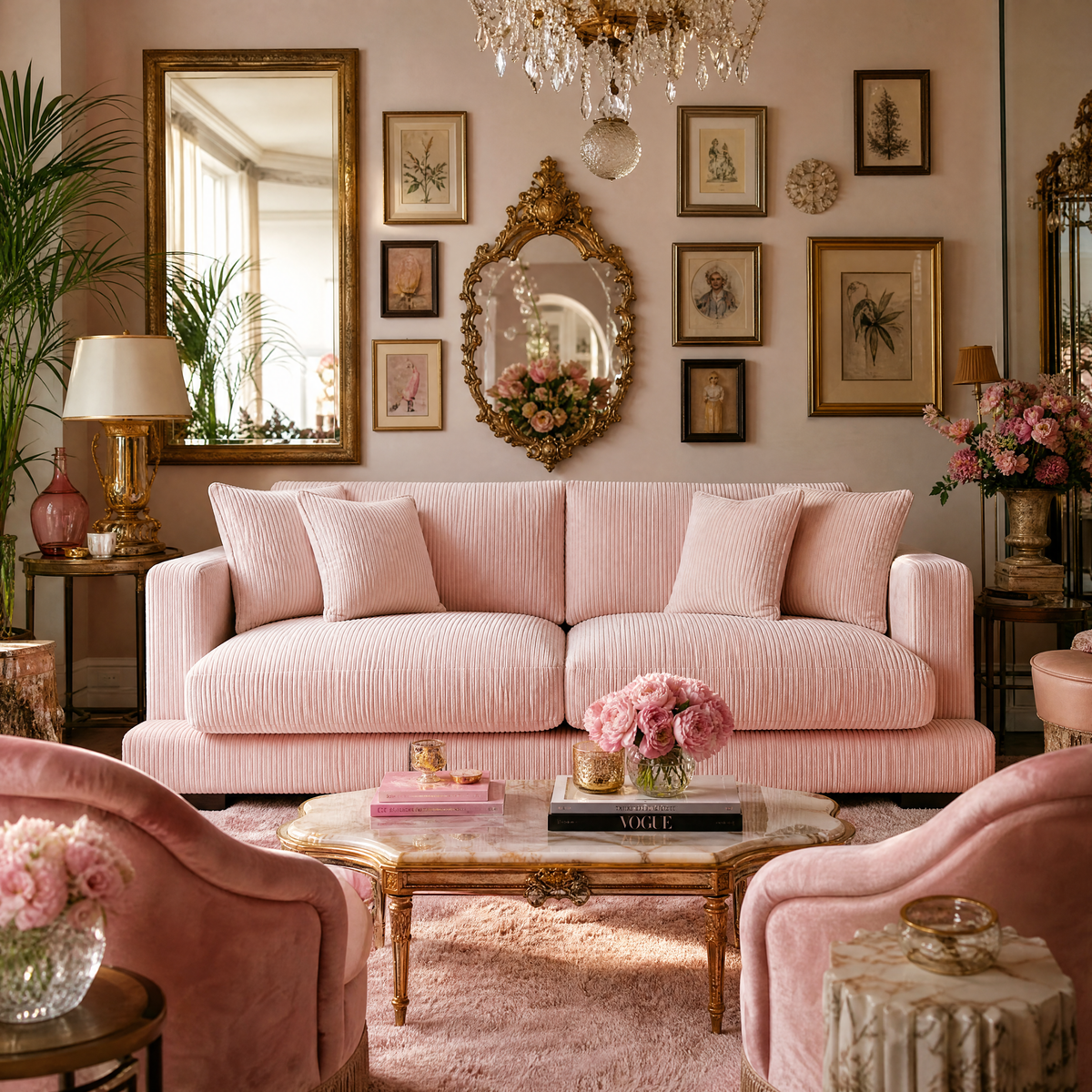 Cloud Sofa Baby Pink Corduroy - Lifestyle