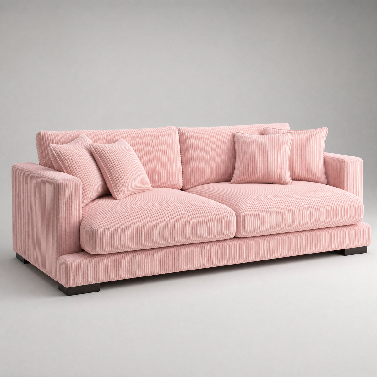 Cloud Sofa Baby Pink Corduroy - 3/4 Side Angle View