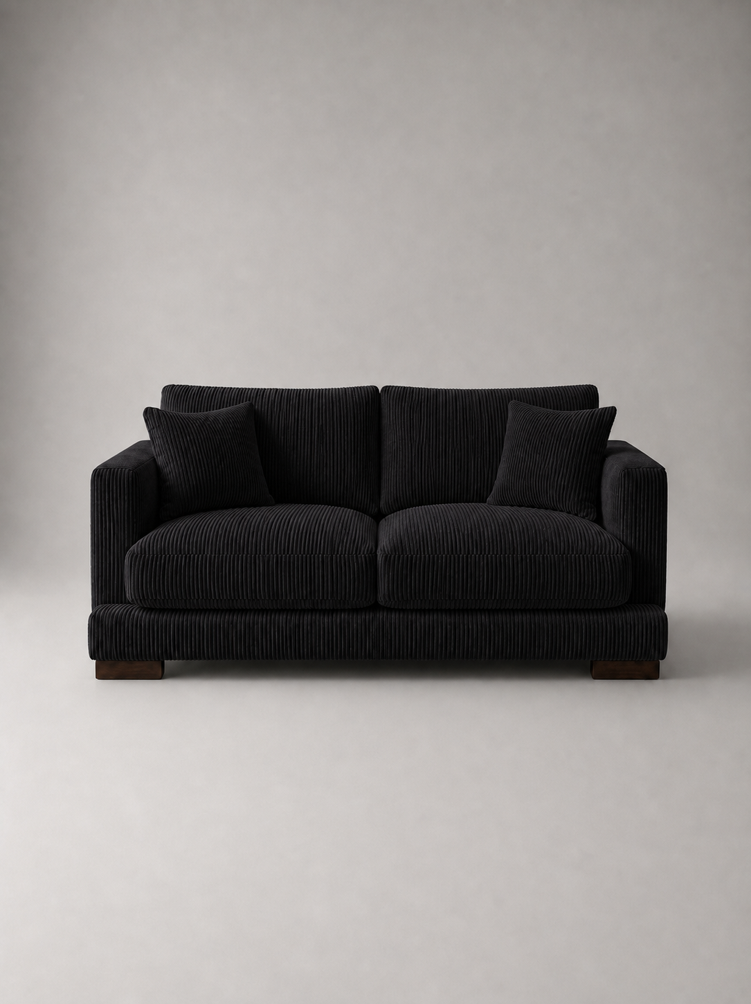 Cloud 2 Seater Sofa in Bagira Black Corduroy