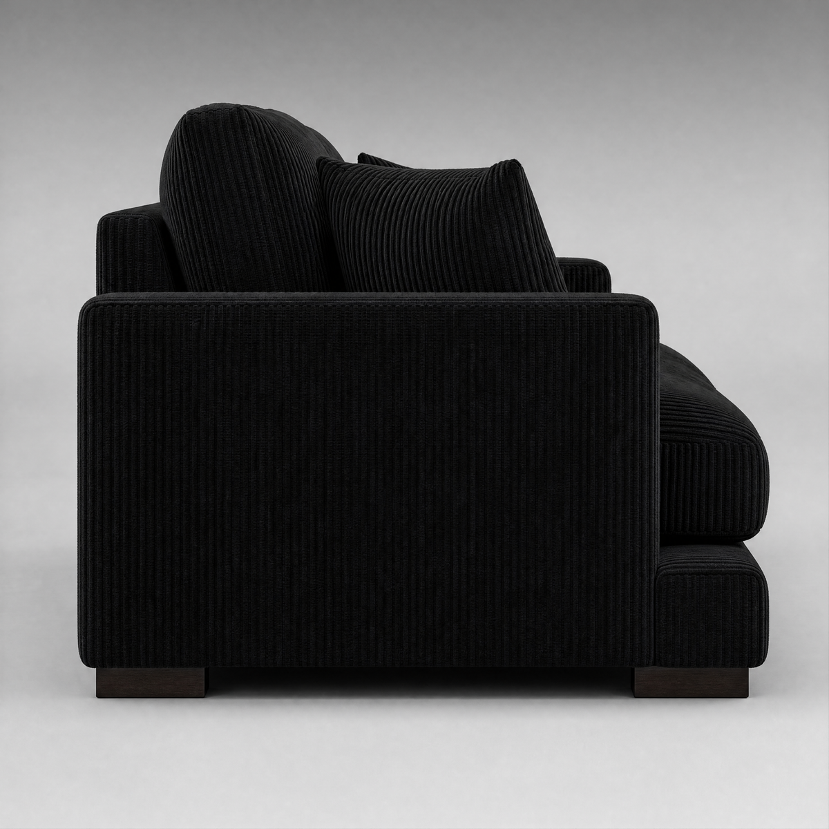Cloud 2 Seater Bagira Black Corduroy - Side Profile View