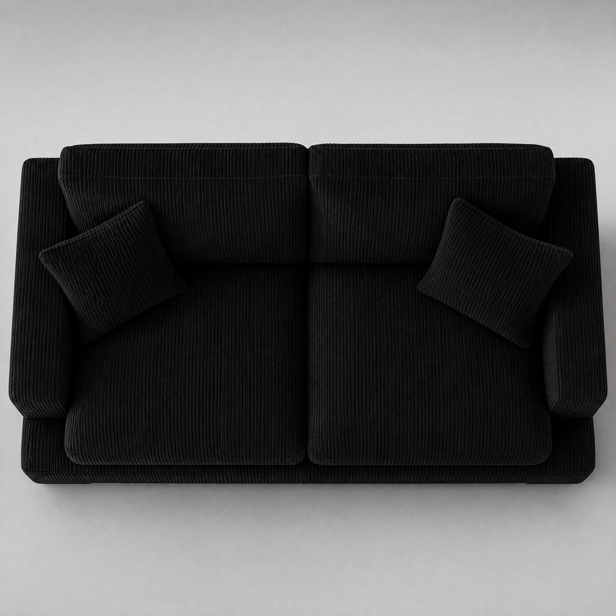 Cloud 2 Seater Bagira Black Corduroy - Birds Eye View