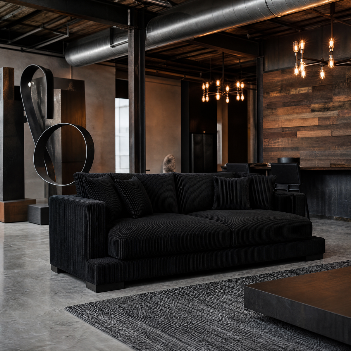 Cloud Sofa Bagira Black Corduroy — Lifestyle
