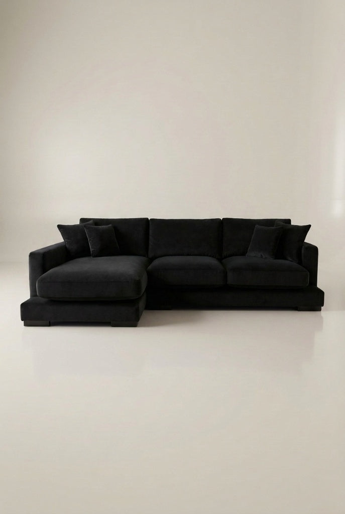 City Chaise Lounge - Bagira Black Corduroy