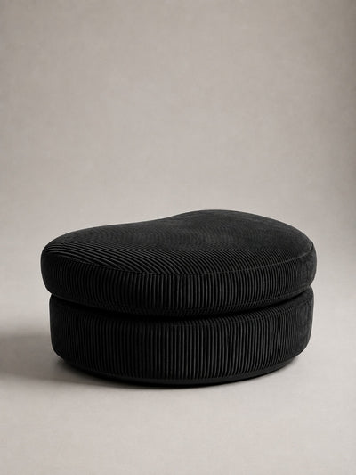 Kiss Ottoman - Black Corduroy