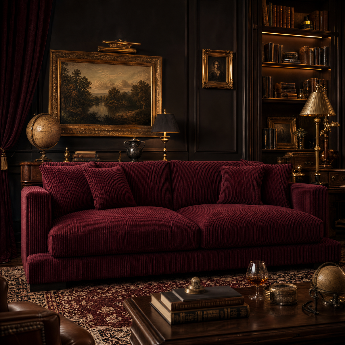 Cloud Sofa Burgundy Corduroy - Lifestyle