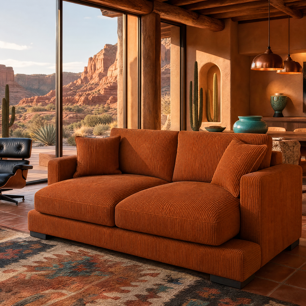 Cloud 2 Seater Burnt Orange Corduroy — Lifestyle