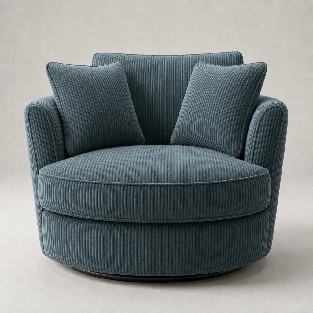 Cuddle Swivel Chair - Teal Corduroy