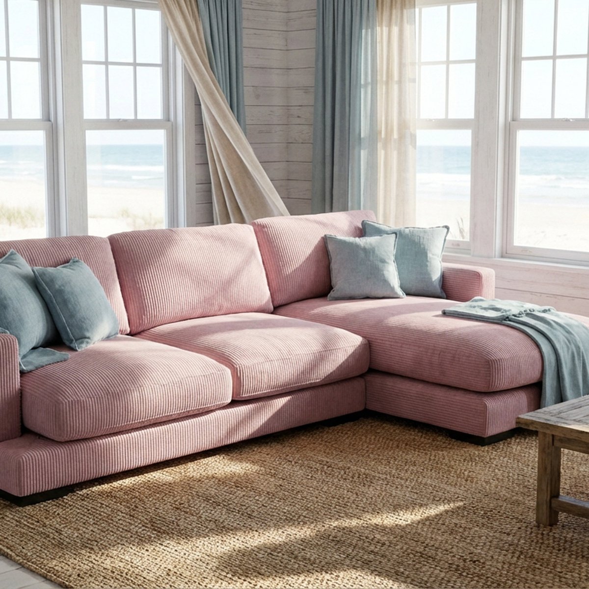 City Chaise Corduroy Baby Pink