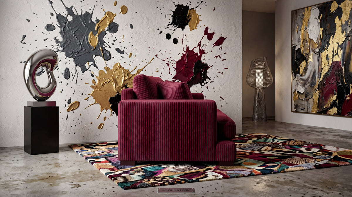 Cloud Sofa Burgundy Corduroy — Lifestyle