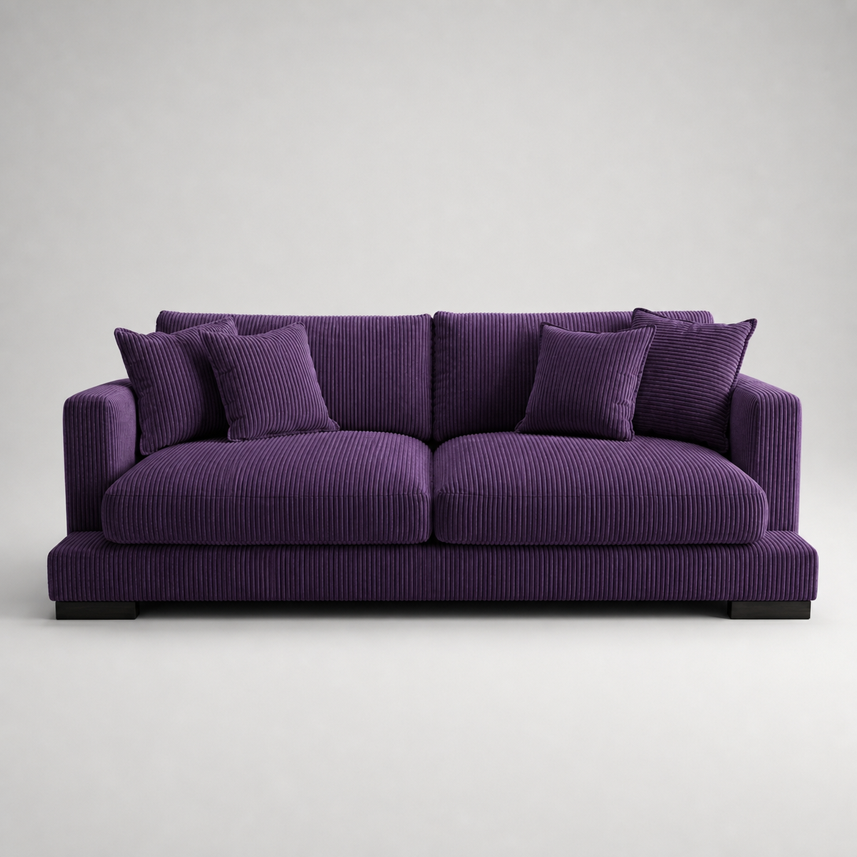 Cloud Sofa Purple Corduroy - Front View