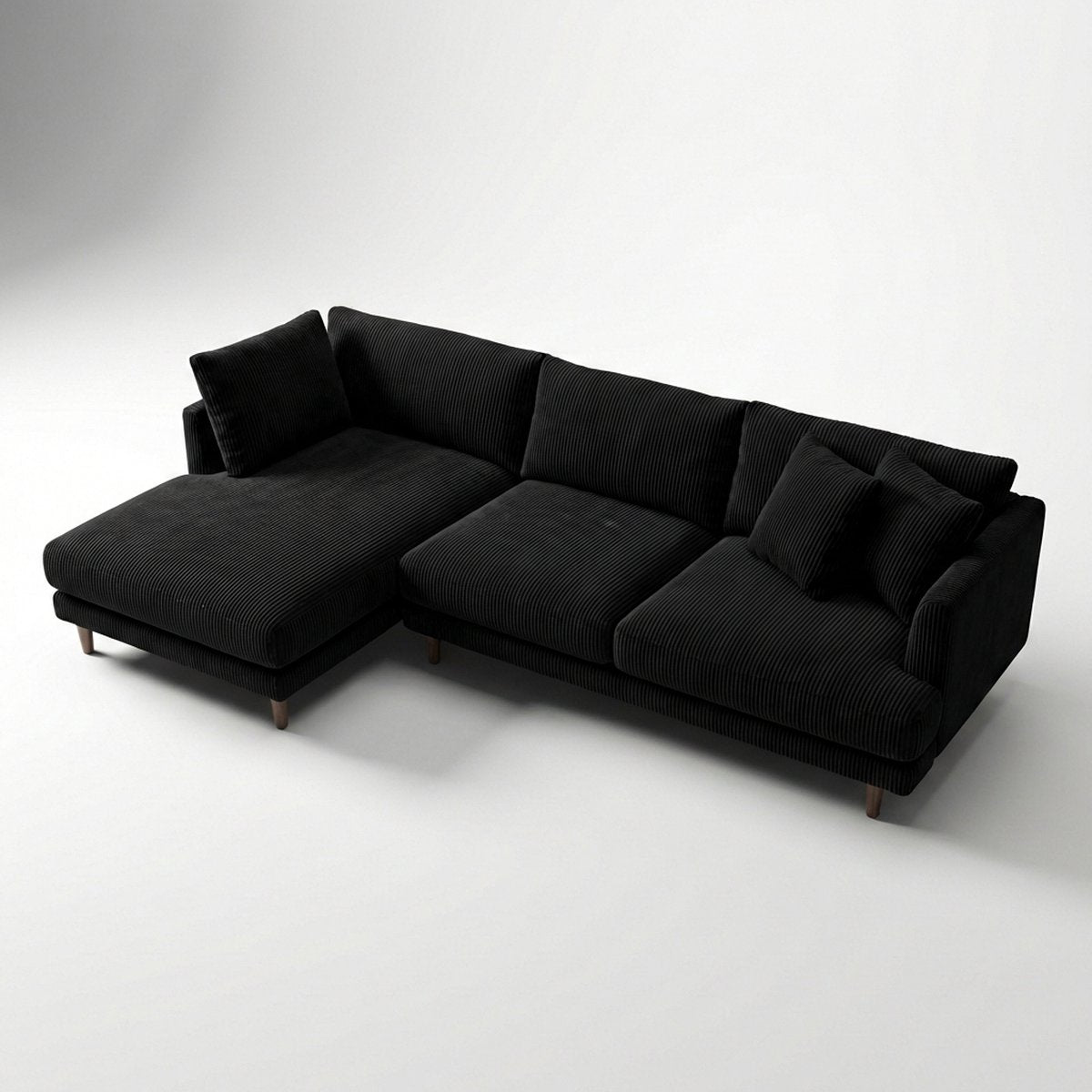 Meadow Chaise Lounge - Bagira Black Corduroy