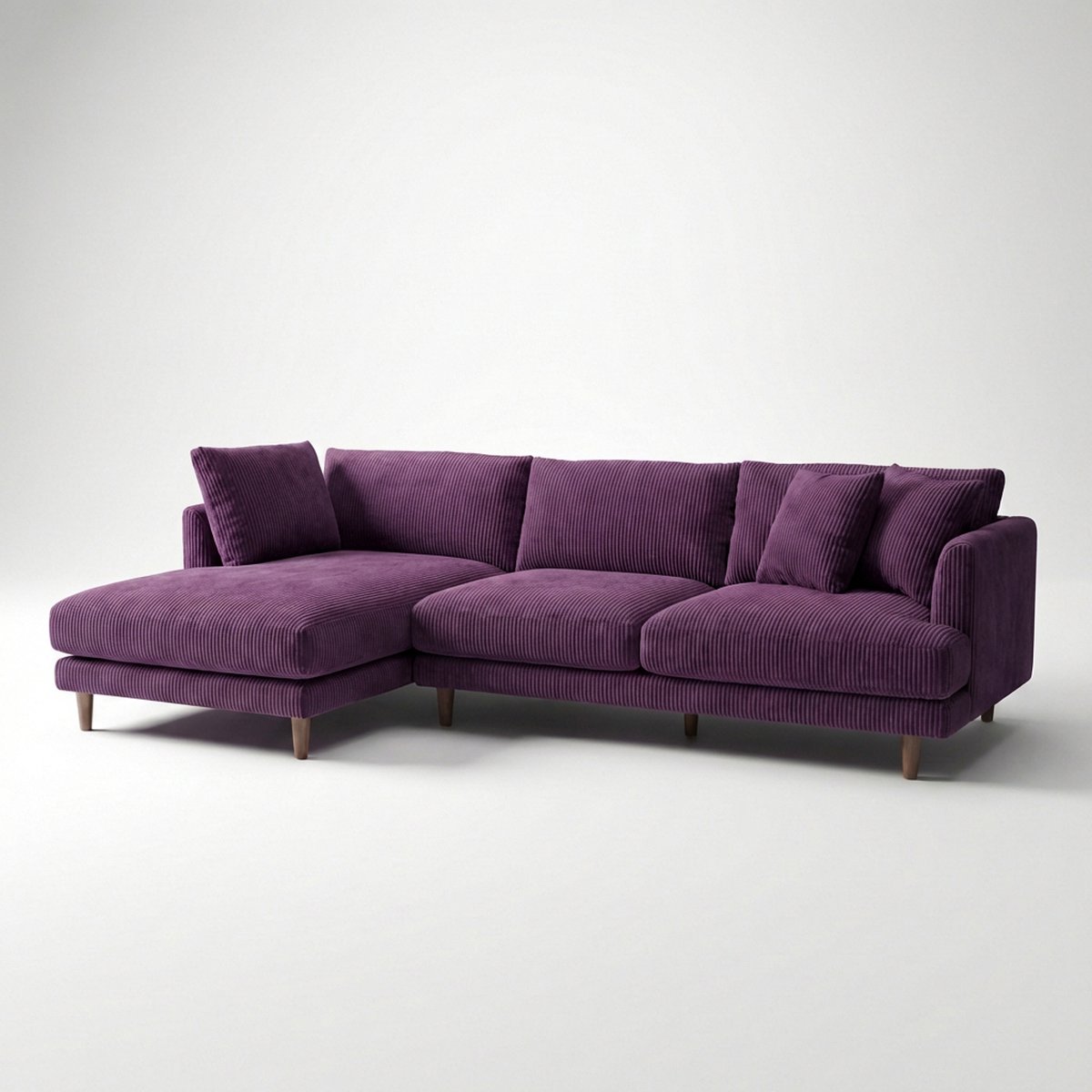 Meadow Chaise Lounge - Purple Haze Corduroy — Birds Eye View | Corduroy | Vibe Sofas Australia