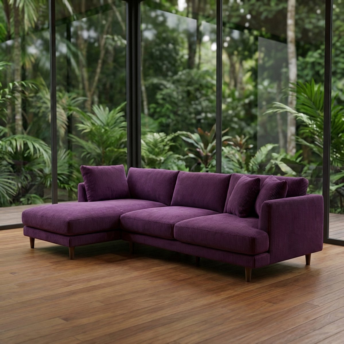 Meadow Chaise Lounge - Purple Haze Corduroy — Lifestyle Setting 2 | Corduroy | Vibe Sofas Australia