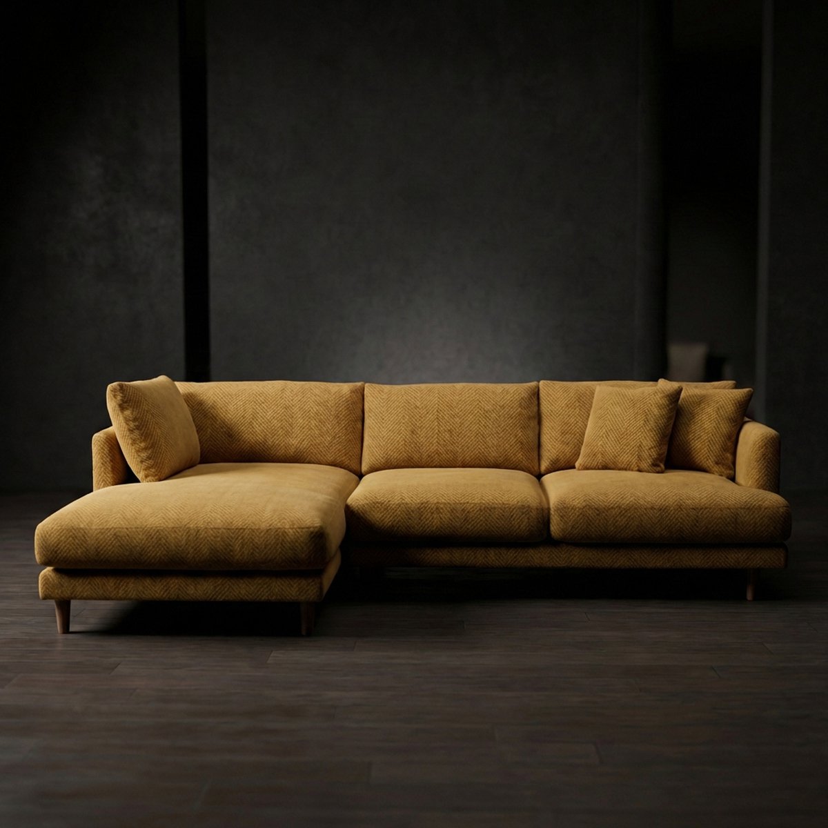 Meadow Chaise Lounge - Mustard Corduroy — Lifestyle