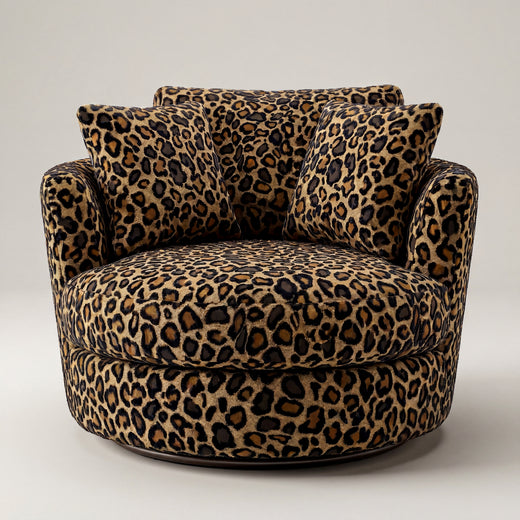 Cuddle Swivel Chair - Leopard