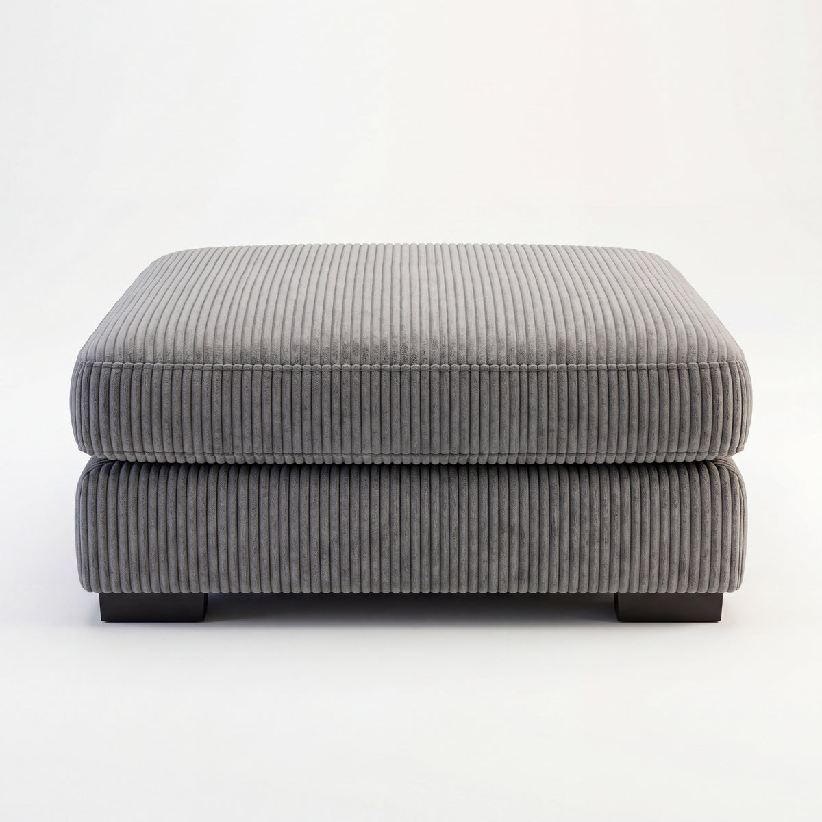 Fabric Cloud Ottoman Grey Corduroy