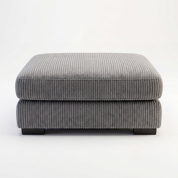 Fabric Cloud Ottoman Grey Corduroy