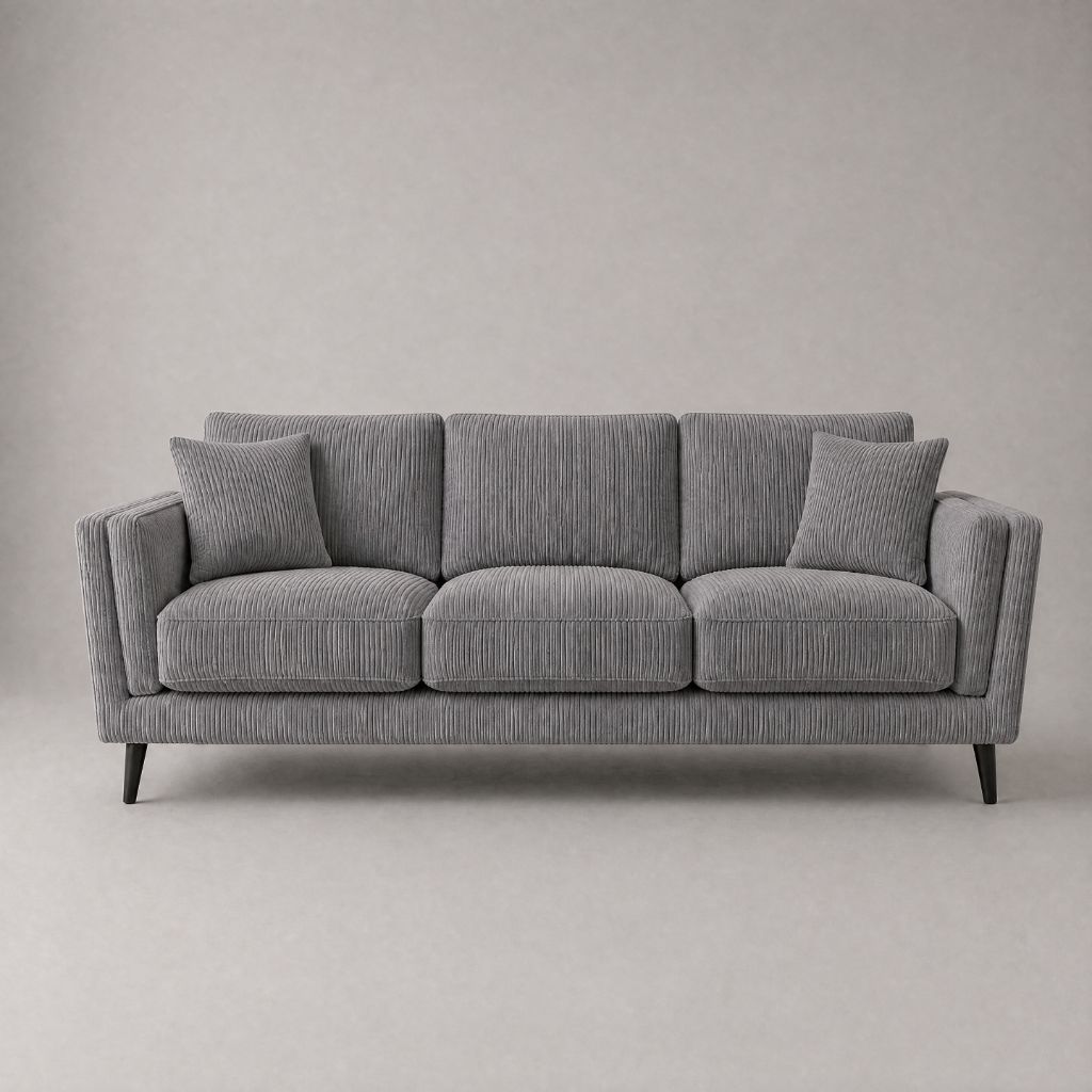 Monroe Sofa Grey Corduroy - Front View