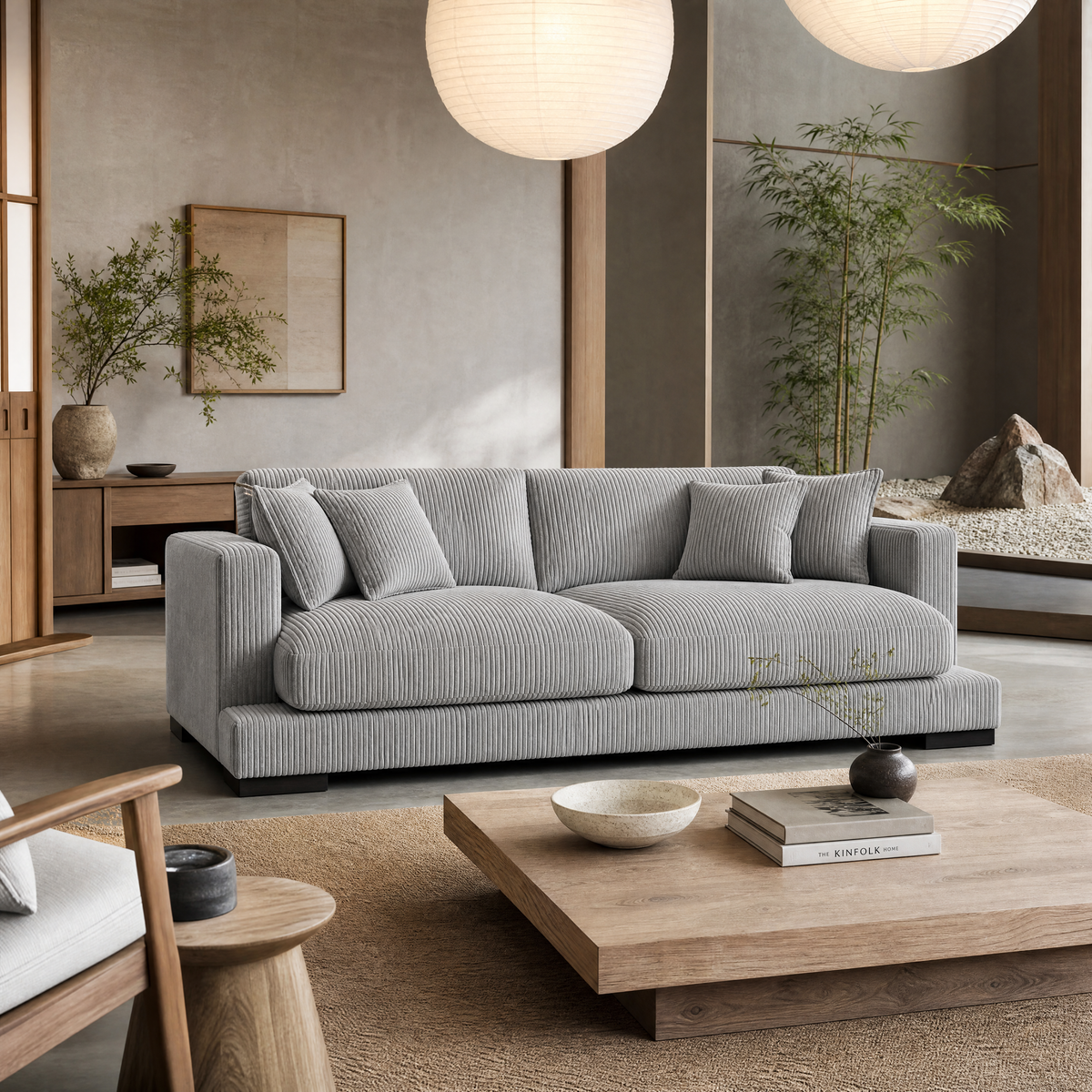Cloud Sofa Grey Corduroy - Lifestyle