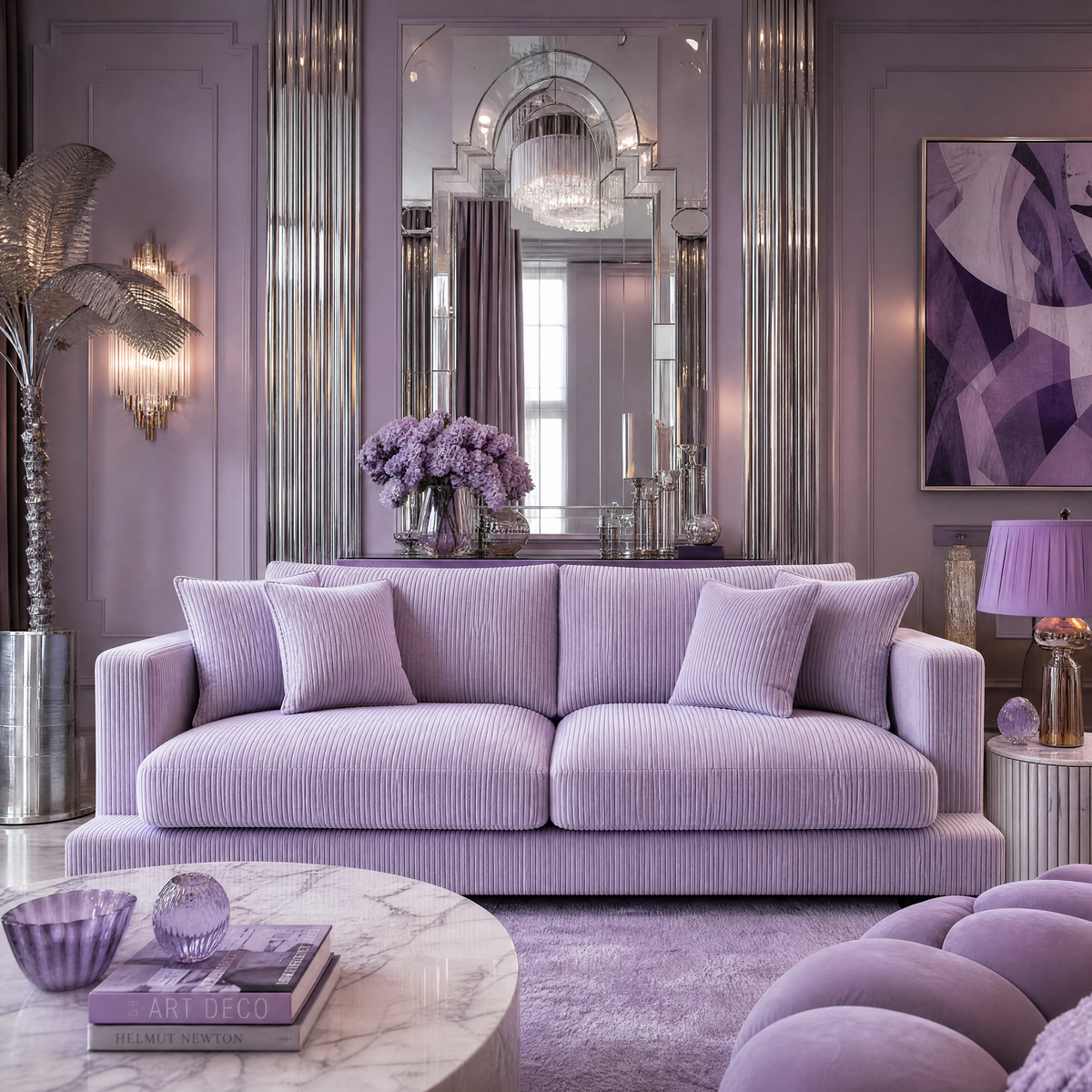 Cloud Sofa Lilac Corduroy - Lifestyle